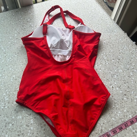 New BALEAF women size 36 Large RED 1 SWIM SWIMMING SUIT lined white - Picture 2 of 9